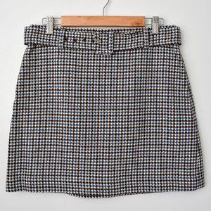 NWT Kate Spade Houndstooth Skirt Multicolor Blue